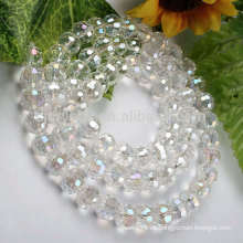 Perla de cristal redonda clara al por mayor, cuentas esféricas blancas, granos transparentes al por mayor